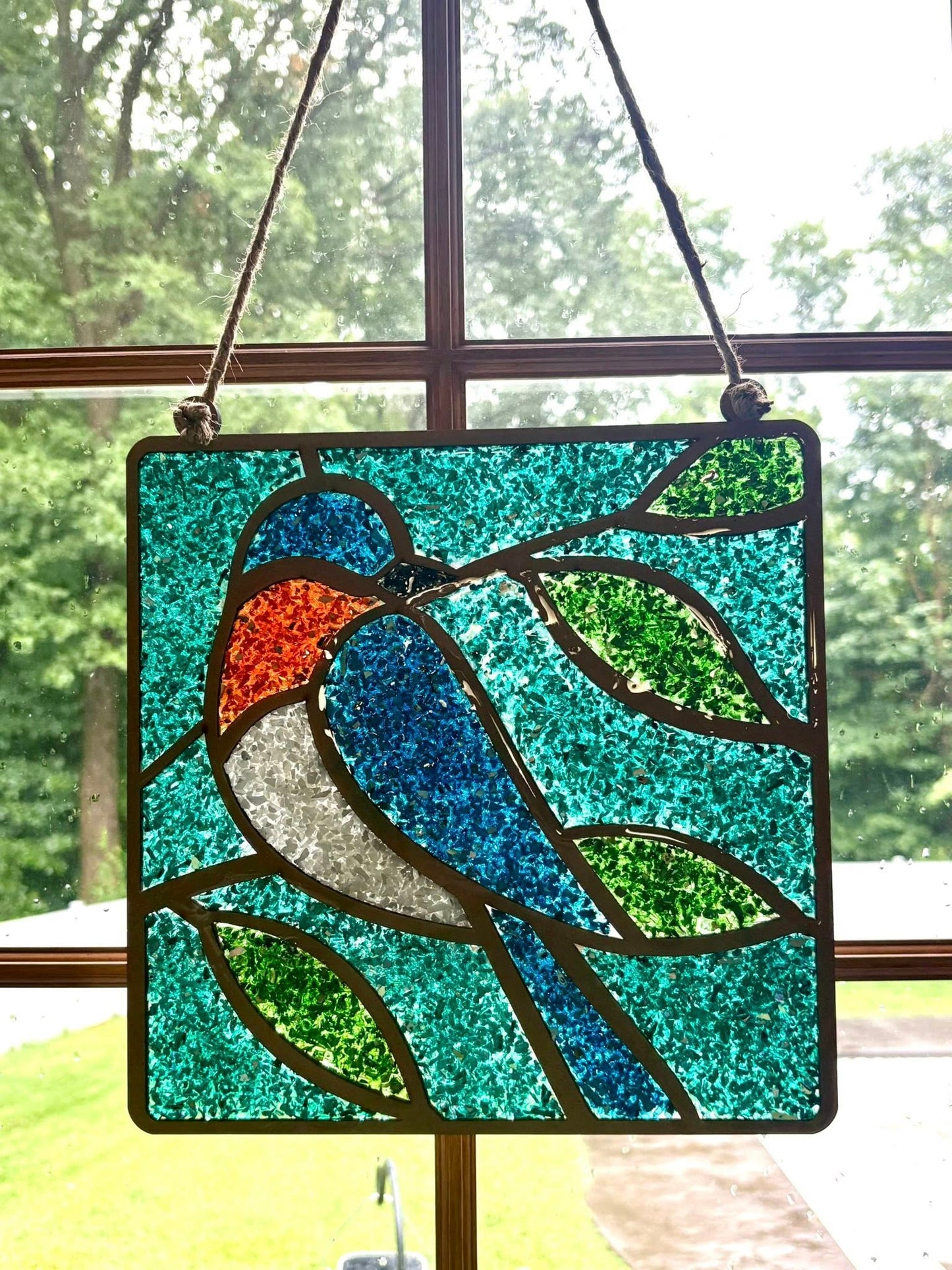 DIY Crushed Glass Suncatcher Kit - Eastern Bluebird