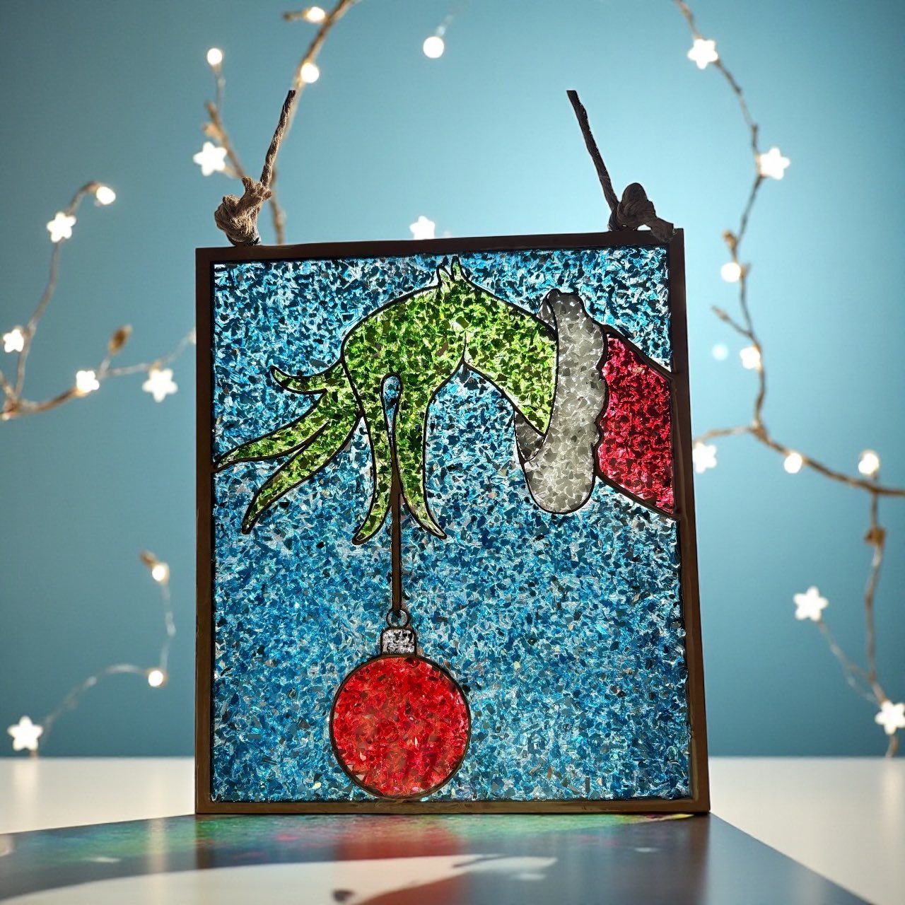 DIY Crushed Glass Suncatcher Kit - Grinch