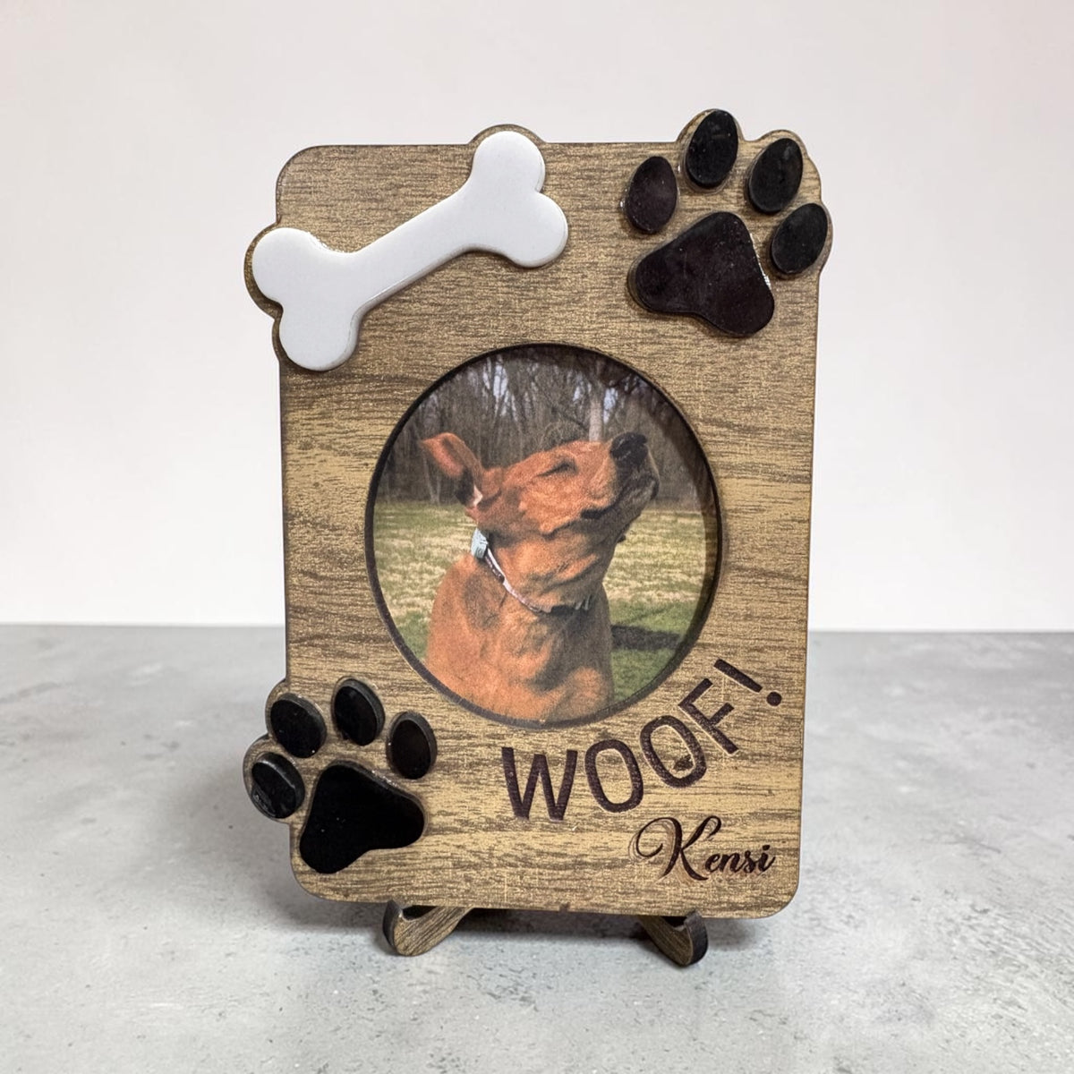 Personalized Dog Photo Frame Magnet | Custom Wooden Pet Picture Frame Magnet | Dog Memorial Gift | Pet Lover Gift | Fridge Magnet