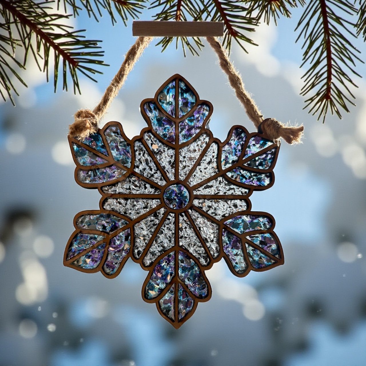 DIY Crushed Glass Suncatcher Kit - Snowflake