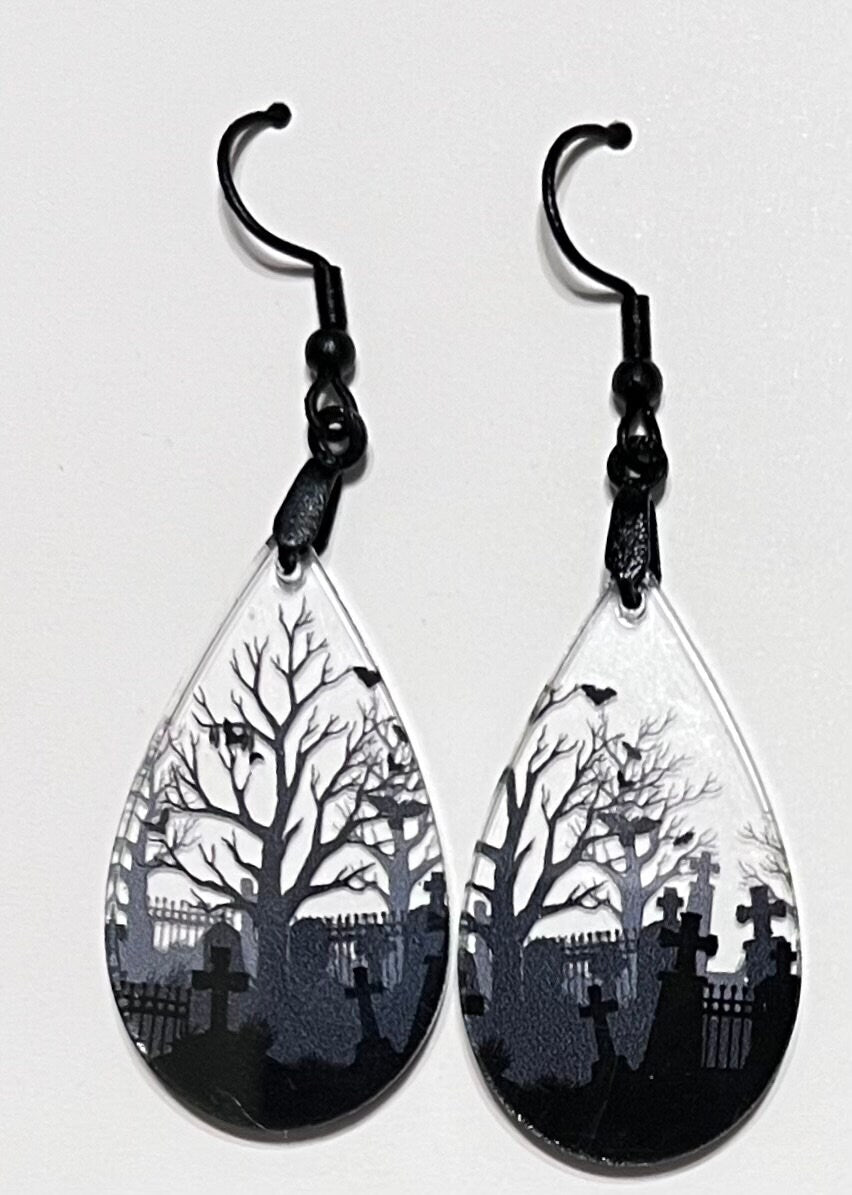 Acrylic Graveyard Earrings