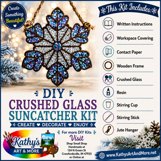 DIY Crushed Glass Suncatcher Kit - Snowflake