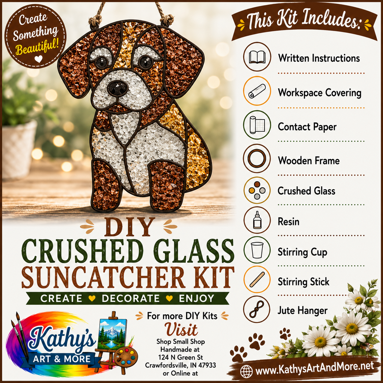 DIY Crushed Glass Suncatcher Kit - Puppy