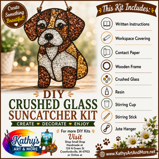 DIY Crushed Glass Suncatcher Kit - Puppy
