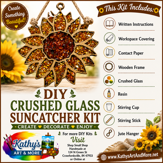 DIY Crushed Glass Suncatcher Kit - Sunflower