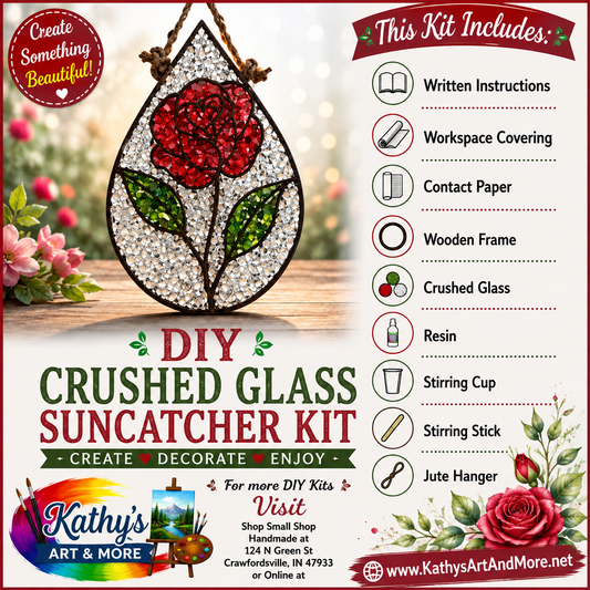 DIY Crushed Glass Suncatcher Kit - Rose