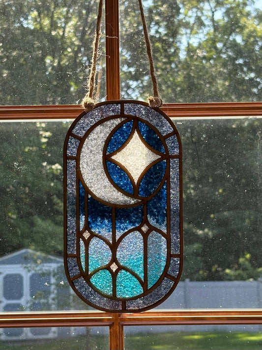DIY Crushed Glass Suncatcher Kit - Celestial