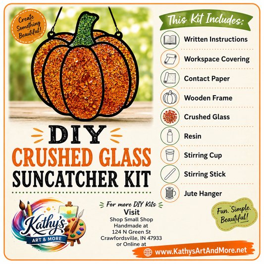 DIY Crushed Glass Suncatcher Kit - Pumpkin