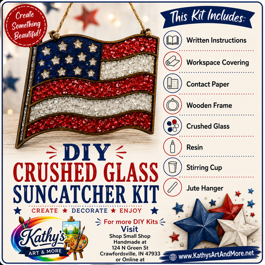 DIY Crushed Glass Suncatcher Kit - American Flag
