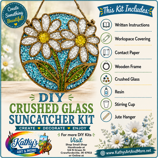 DIY Crushed Glass Suncatcher Kit - Daisies