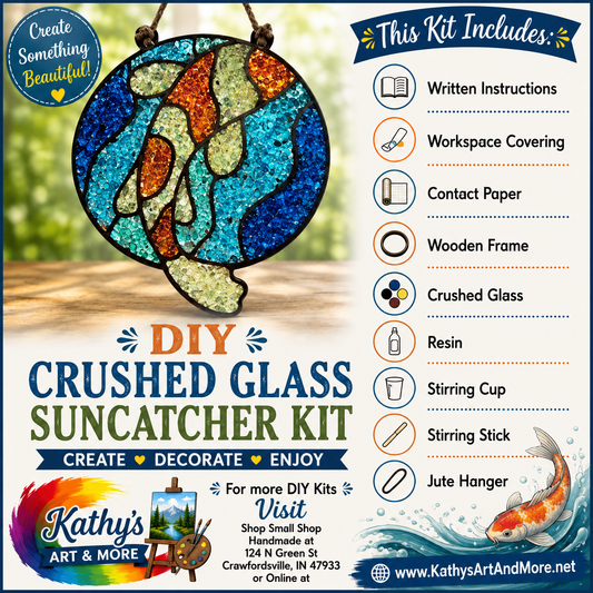 DIY Crushed Glass Suncatcher Kit - Koi