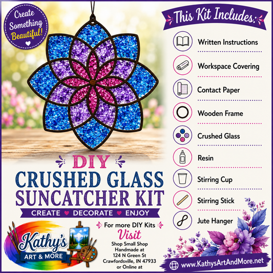 DIY Crushed Glass Suncatcher Kit - Lotus