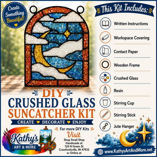 DIY Crushed Glass Suncatcher Kit - Night Sky