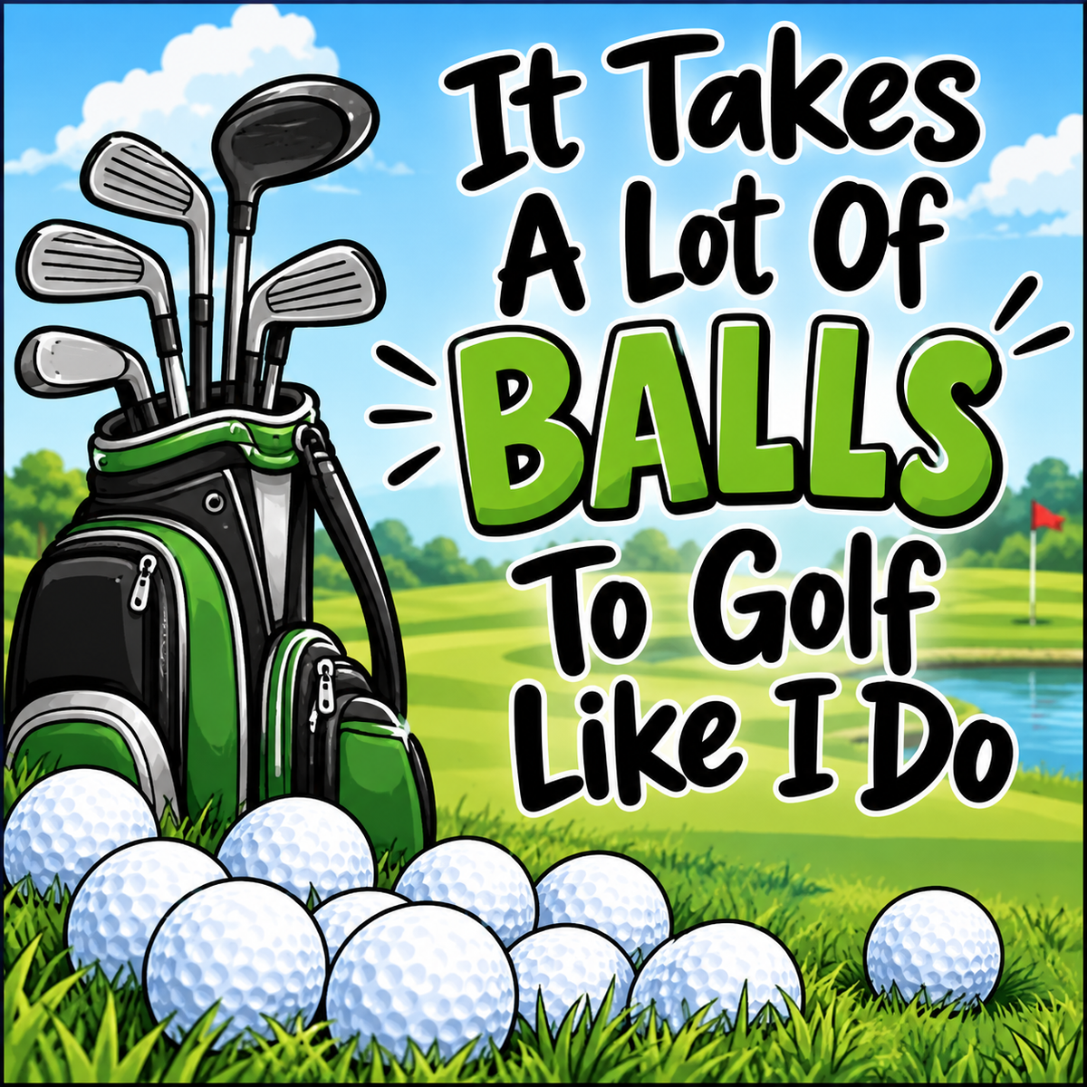 Takes A Lot Of Balls To Golf - magnet