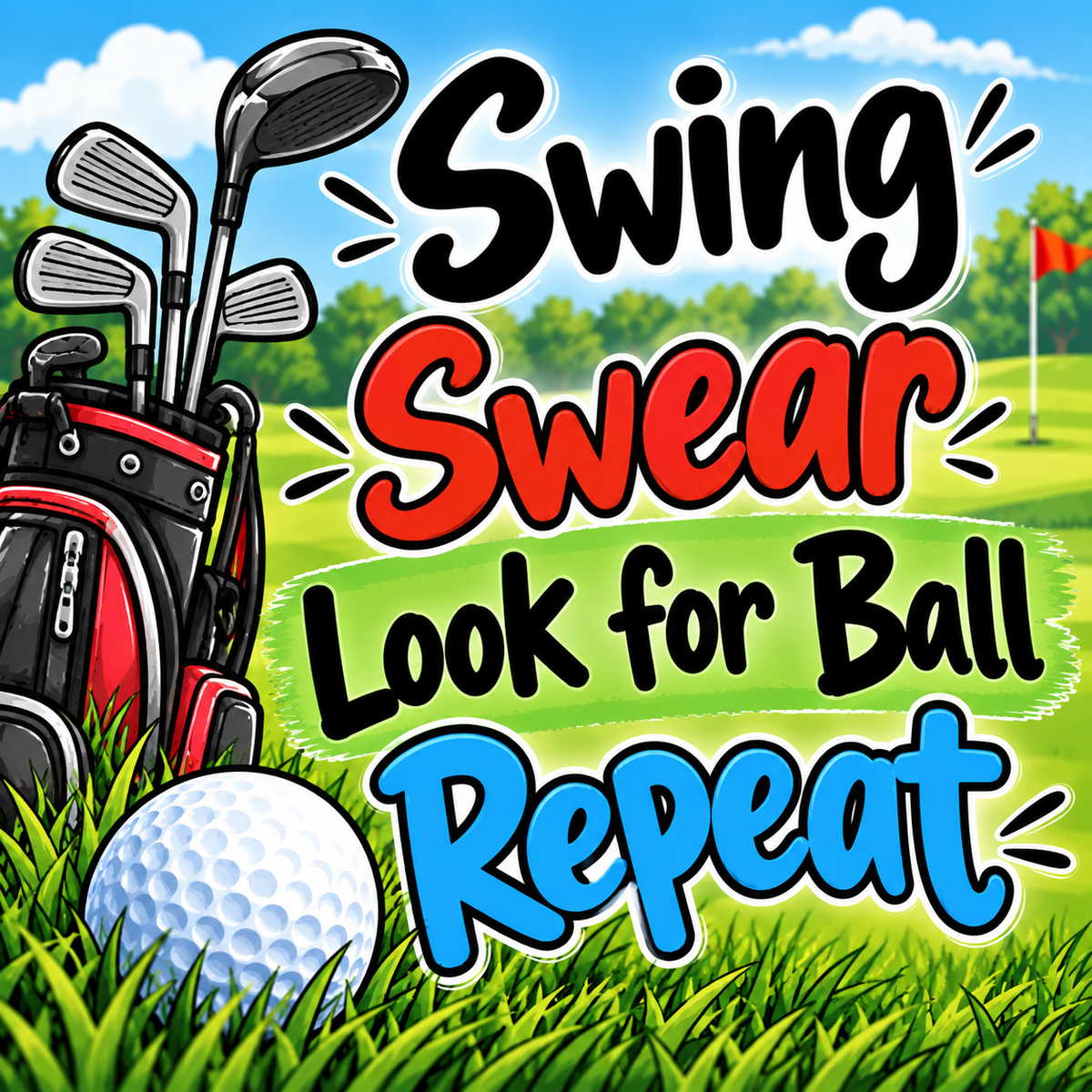 Swing Swear Look for Ball Repeat (golf) - magnet