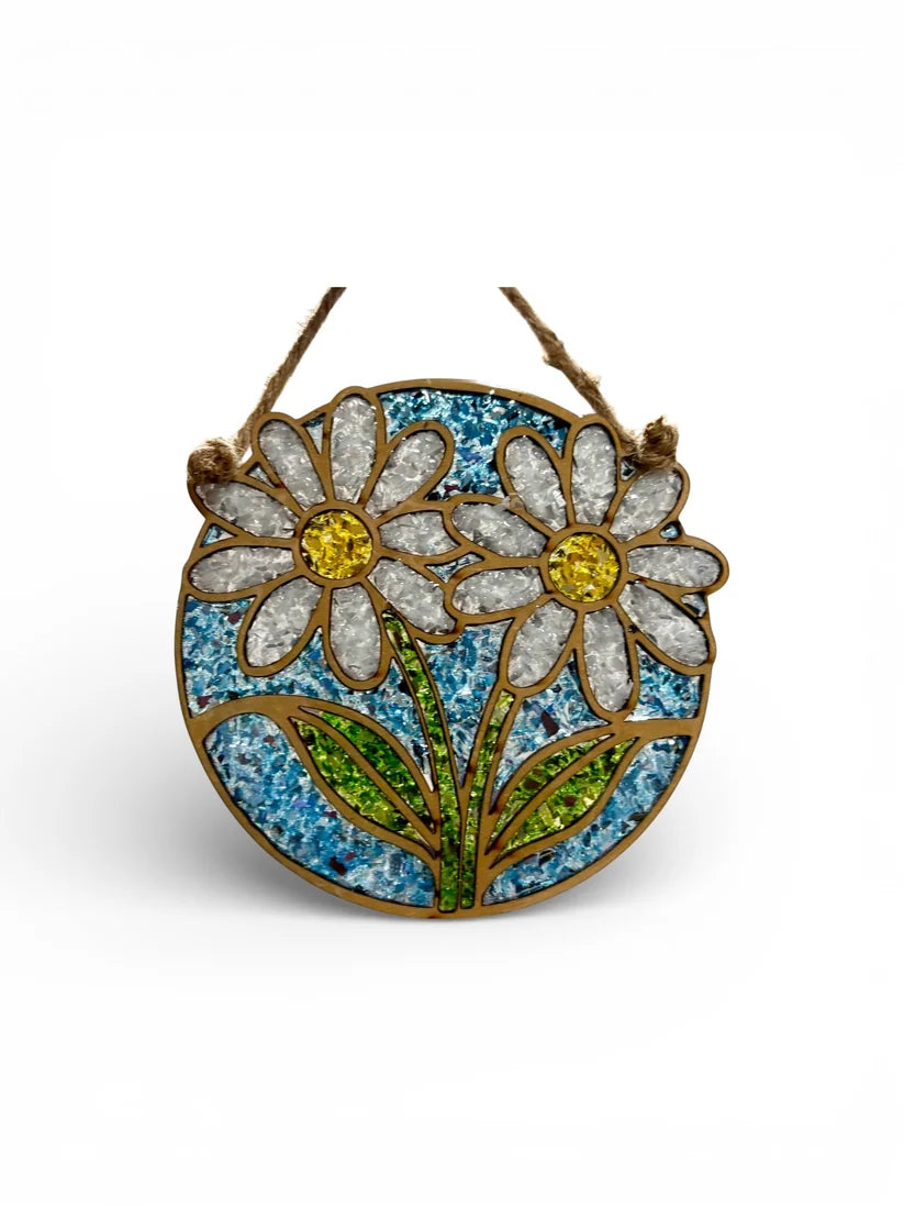 DIY Crushed Glass Suncatcher Kit - Daisies