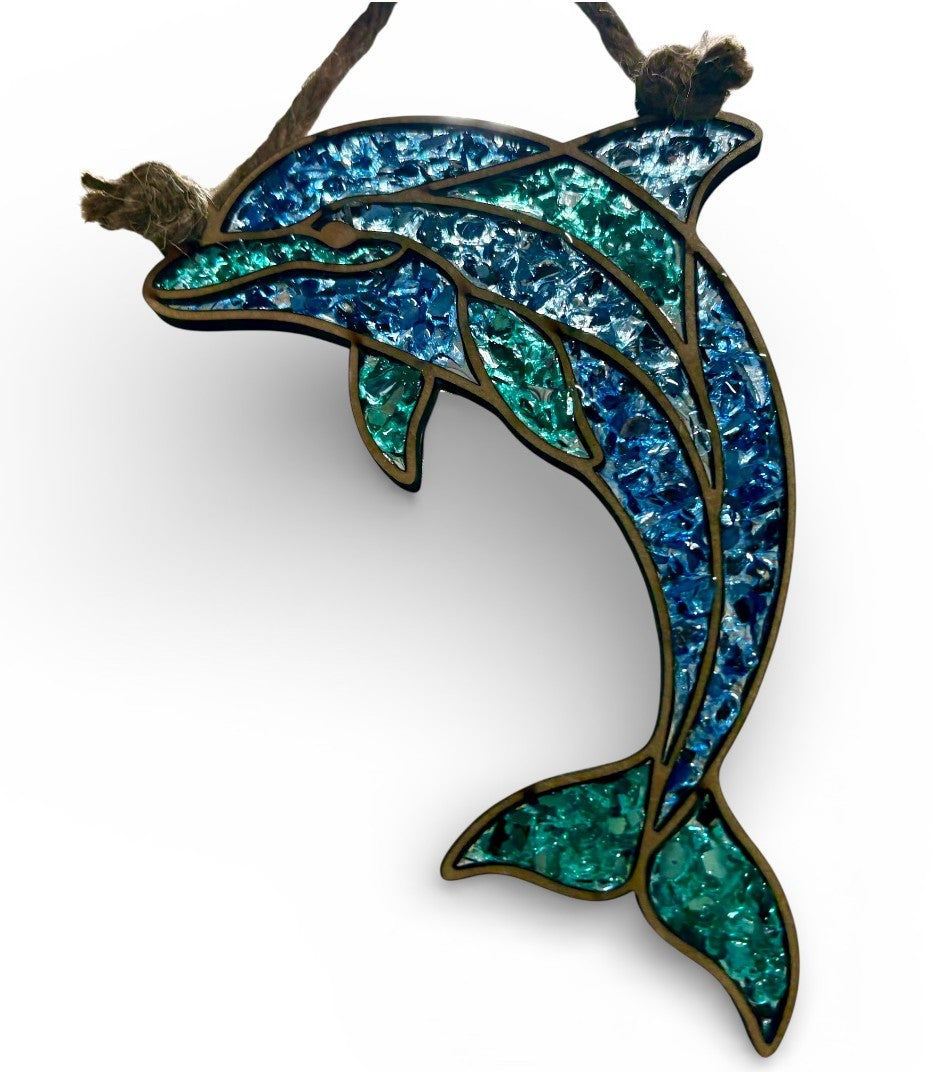 DIY Crushed Glass Suncatcher Kit - Dolphin