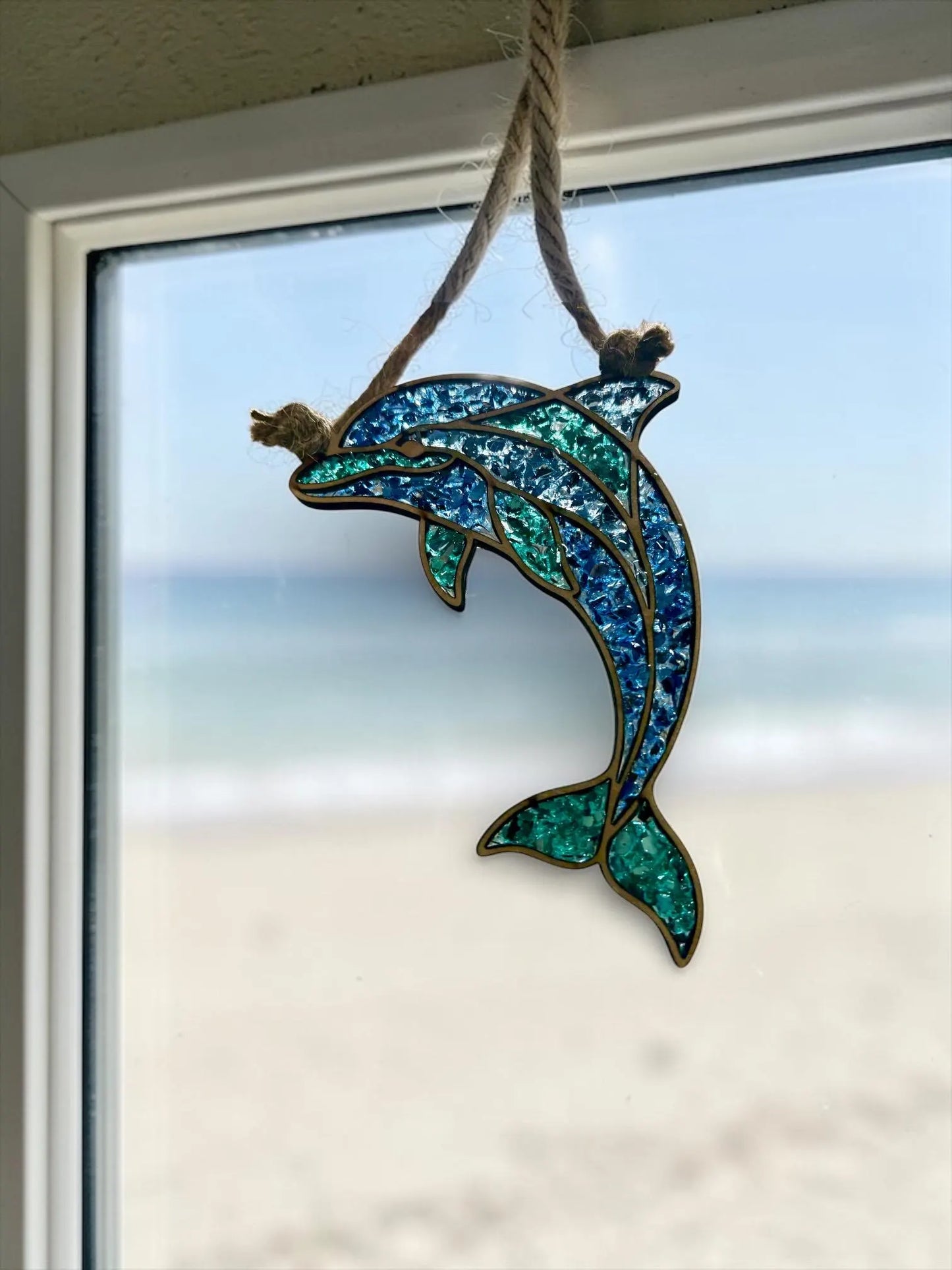 DIY Crushed Glass Suncatcher Kit - Dolphin