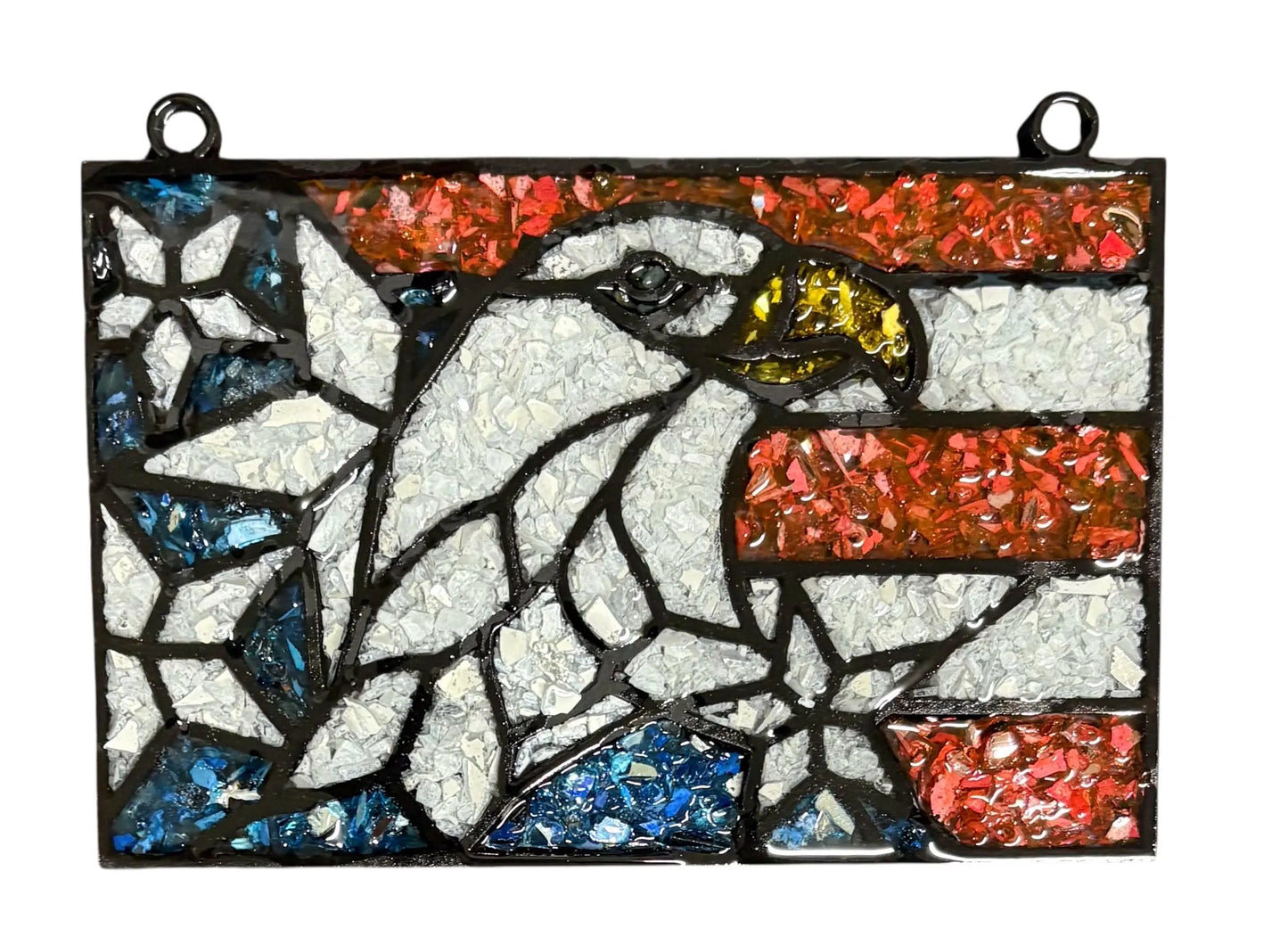DIY Crushed Glass Suncatcher Kit - American Eagle and Flag