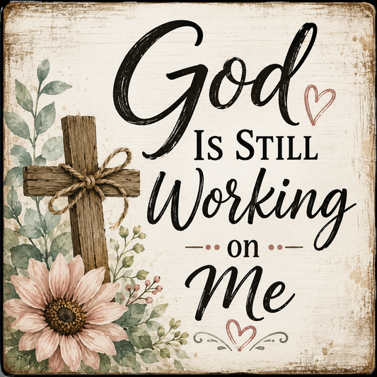 God is Still Working On Me magnet