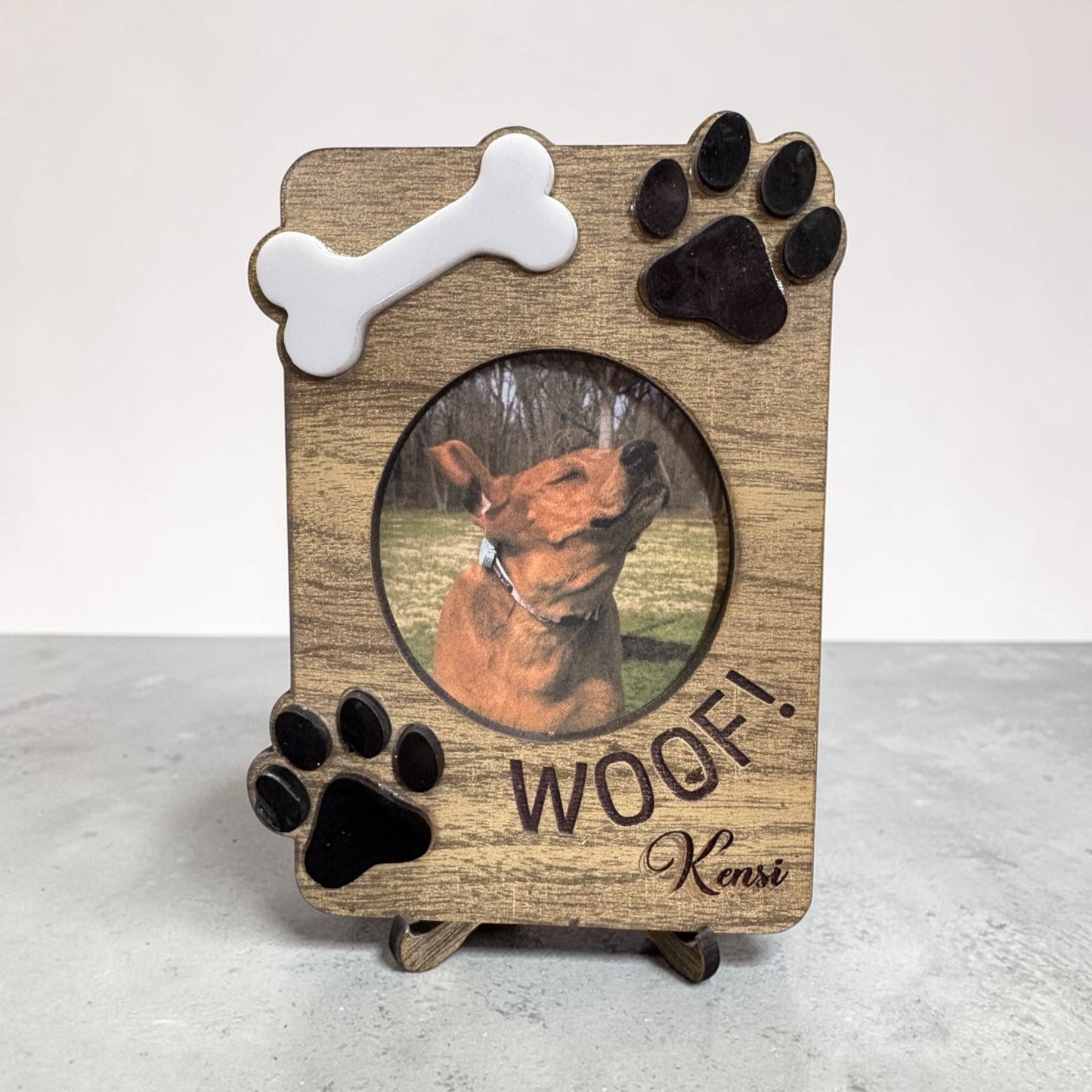 Personalized Dog Photo Frame Magnet | Custom Wooden Pet Picture Frame Magnet | Dog Memorial Gift | Pet Lover Gift | Fridge Magnet
