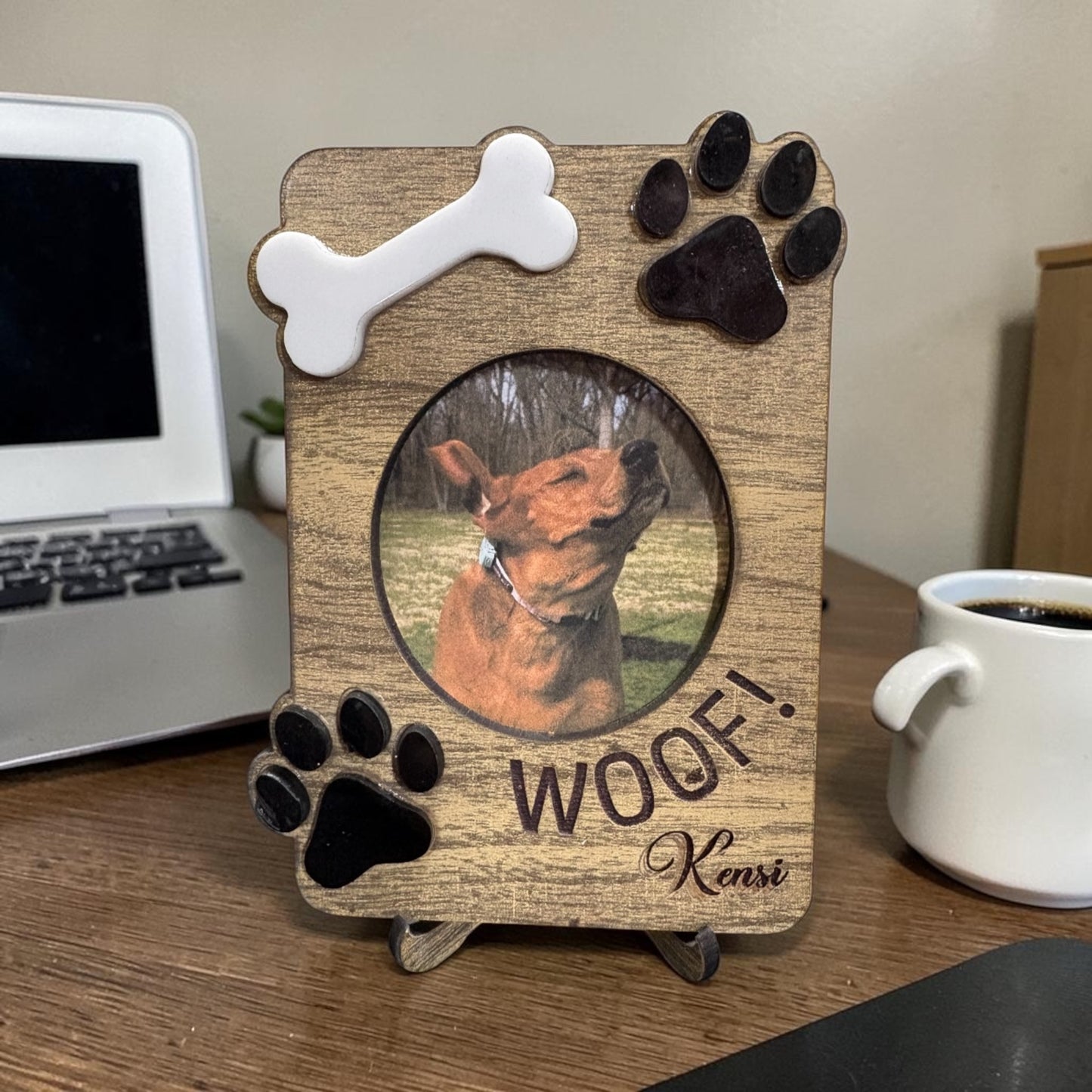 Personalized Dog Photo Frame Magnet | Custom Wooden Pet Picture Frame Magnet | Dog Memorial Gift | Pet Lover Gift | Fridge Magnet