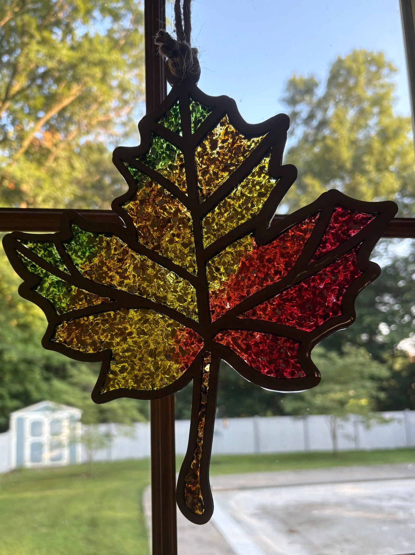 DIY Crushed Glass Suncatcher Kit - Maple Leaf