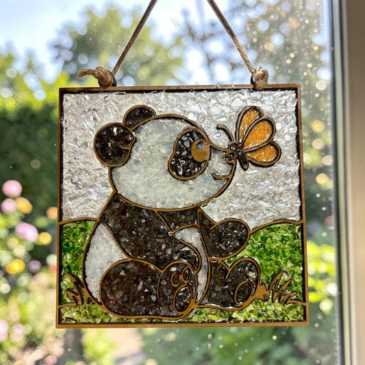 DIY Crushed Glass Suncatcher Kit - Panda Bear