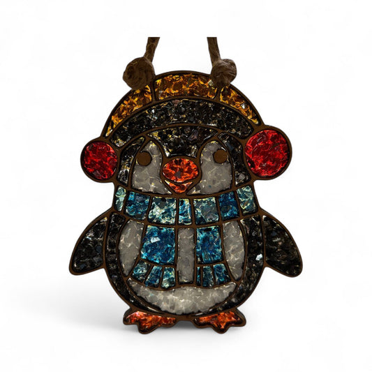 DIY Crushed Glass Suncatcher Kit - Penguin