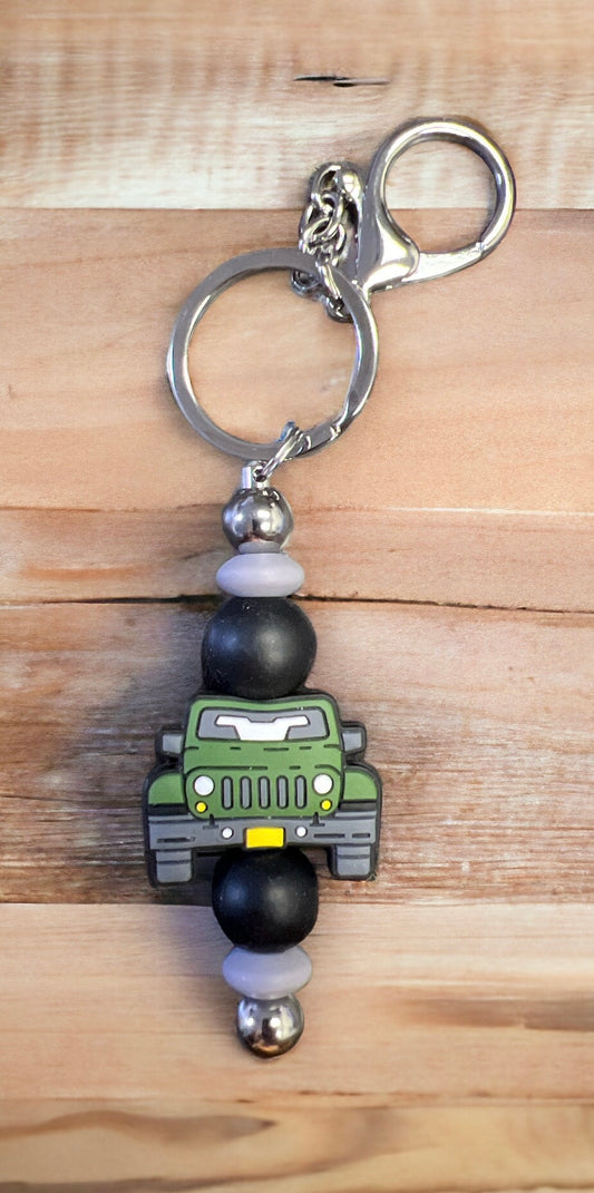 Green Jeep Keychain