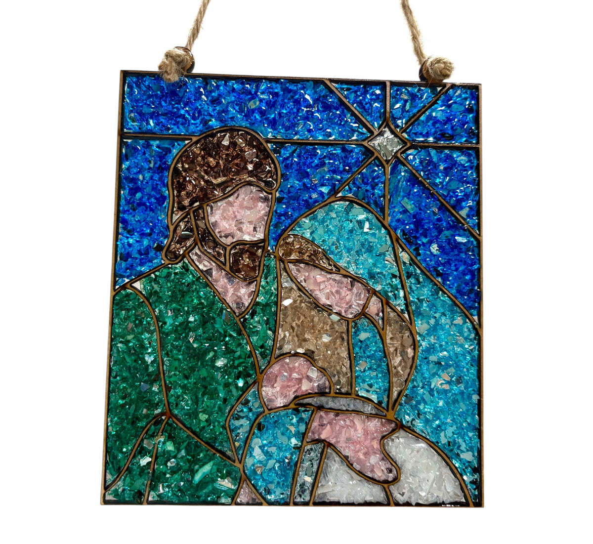Nativity Crushed Glass Suncatcher