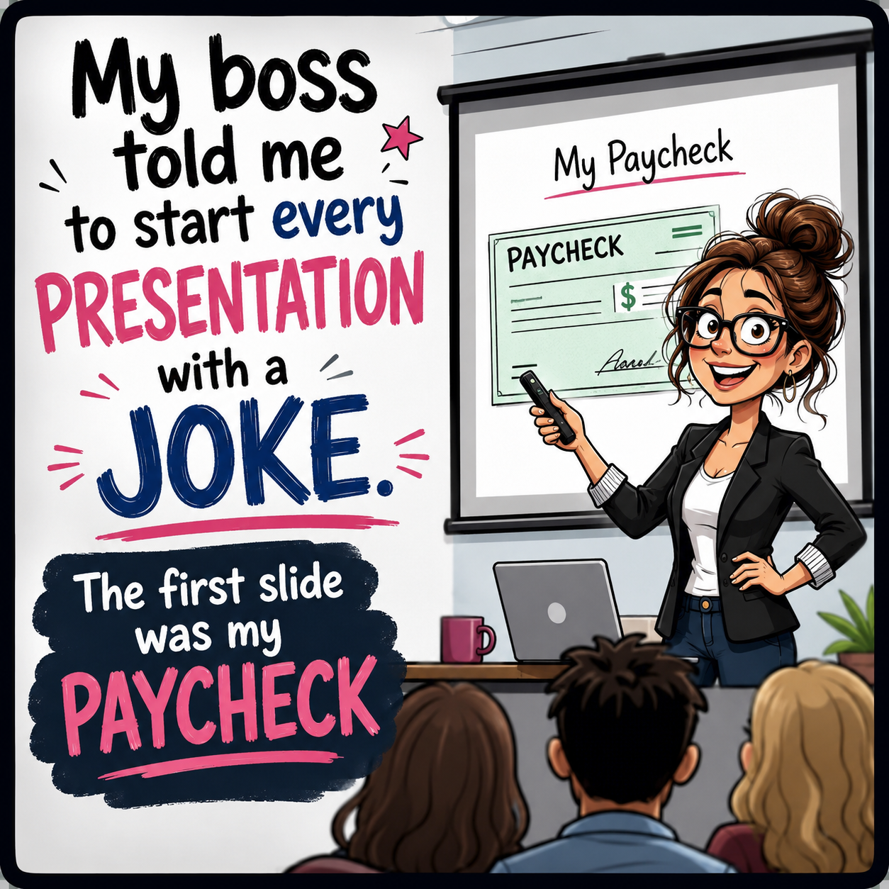 Start Presentation With A Joke.  First Slide Was My Paycheck magnet