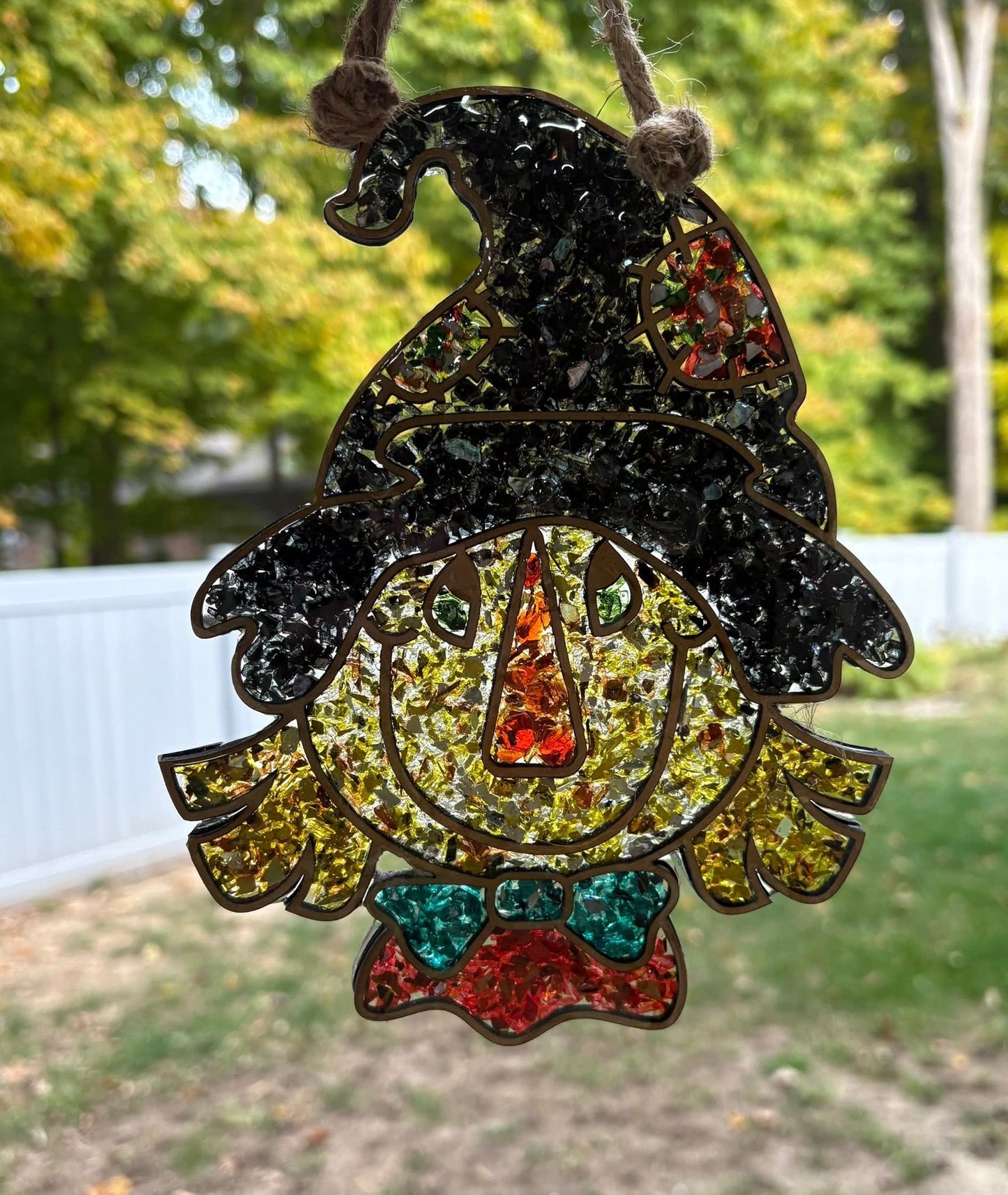 DIY Crushed Glass Suncatcher Kit - Scarecrow