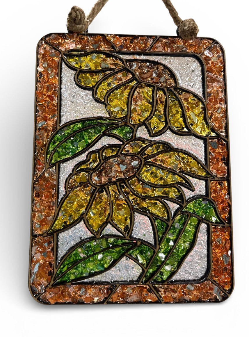 DIY Crushed Glass Suncatcher Kit - Sunflowers