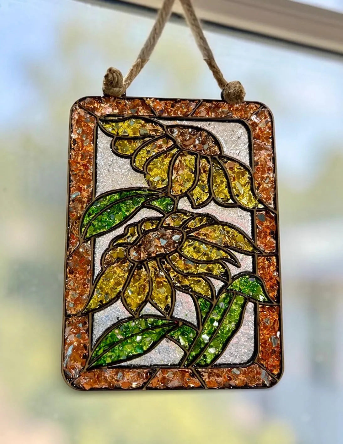 DIY Crushed Glass Suncatcher Kit - Sunflowers