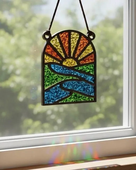 DIY Crushed Glass Suncatcher Kit - Sunrise