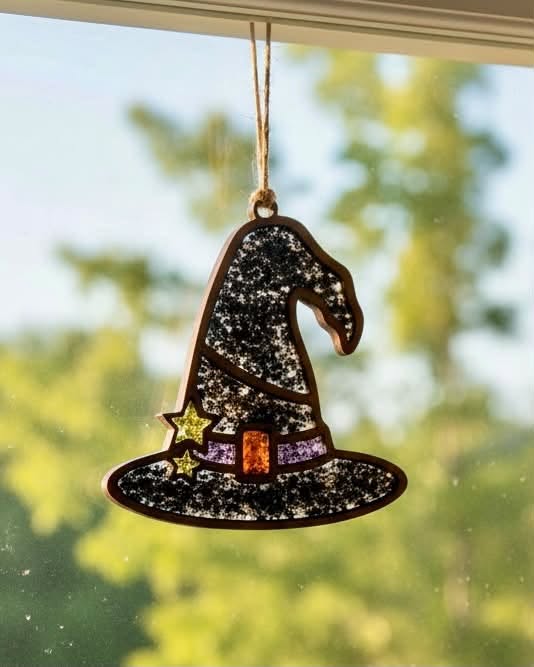 DIY Crushed Glass Suncatcher Kit - Witch Hat