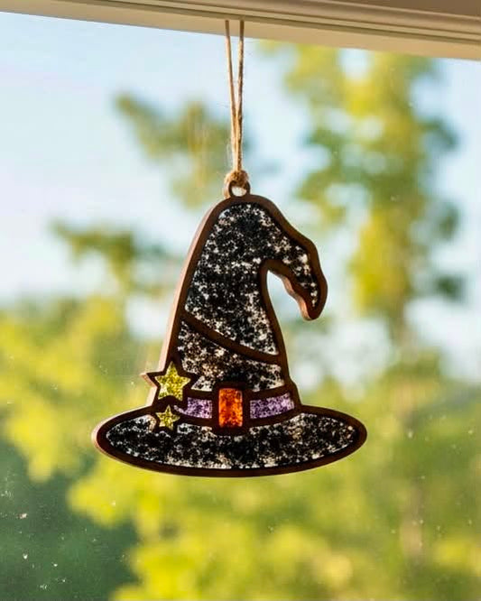 DIY Crushed Glass Suncatcher Kit - Witch Hat