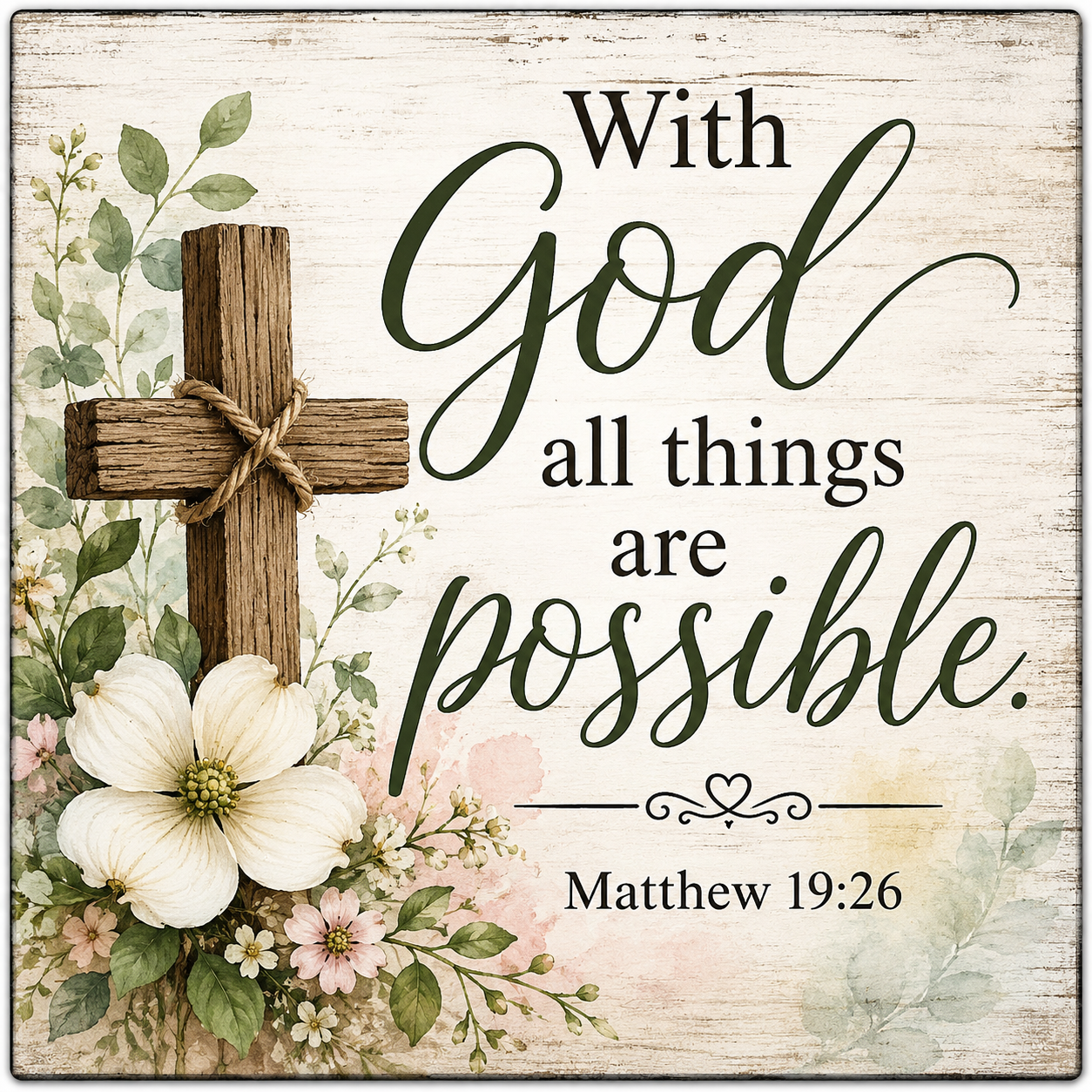 With God All Things Are Possible Cross magnet