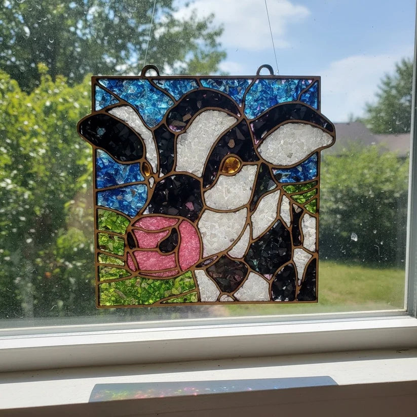 DIY Crushed Glass Suncatcher Kit - Cow