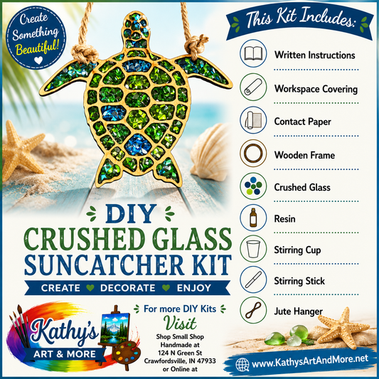 DIY Crushed Glass Suncatcher Kit - Sea Turtle