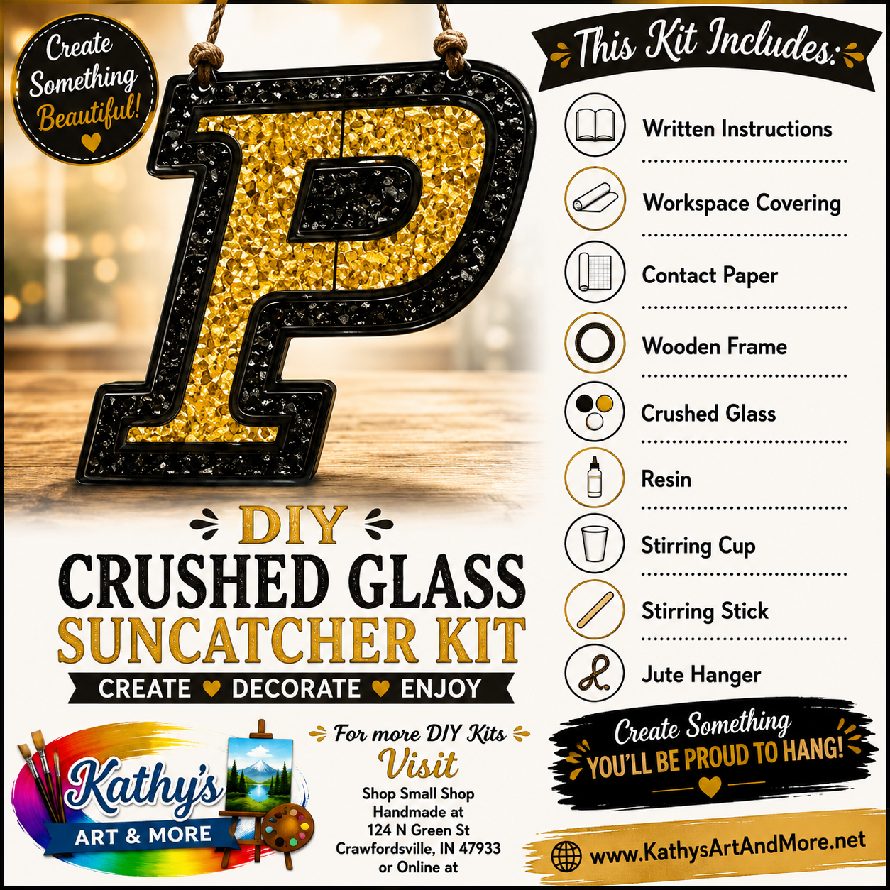 DIY Crushed Glass Suncatcher Kit - Purdue