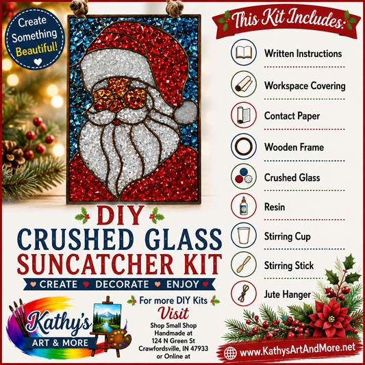 DIY Crushed Glass Suncatcher Kit - Santa