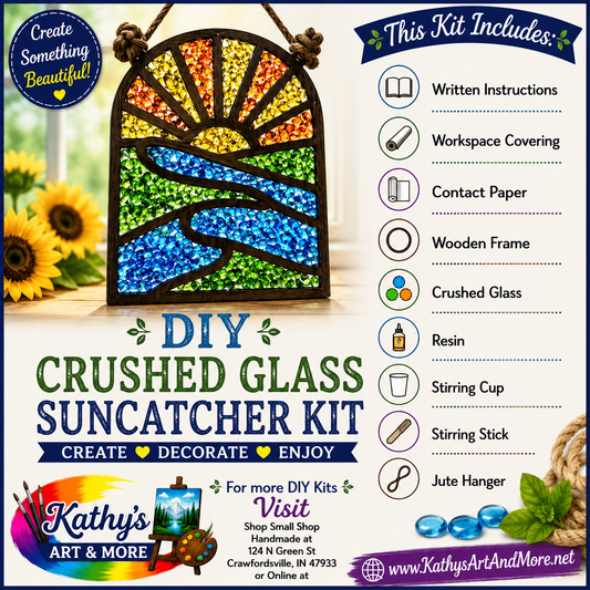 DIY Crushed Glass Suncatcher Kit - Sunrise