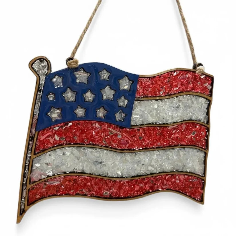 DIY Crushed Glass Suncatcher Kit - American Flag