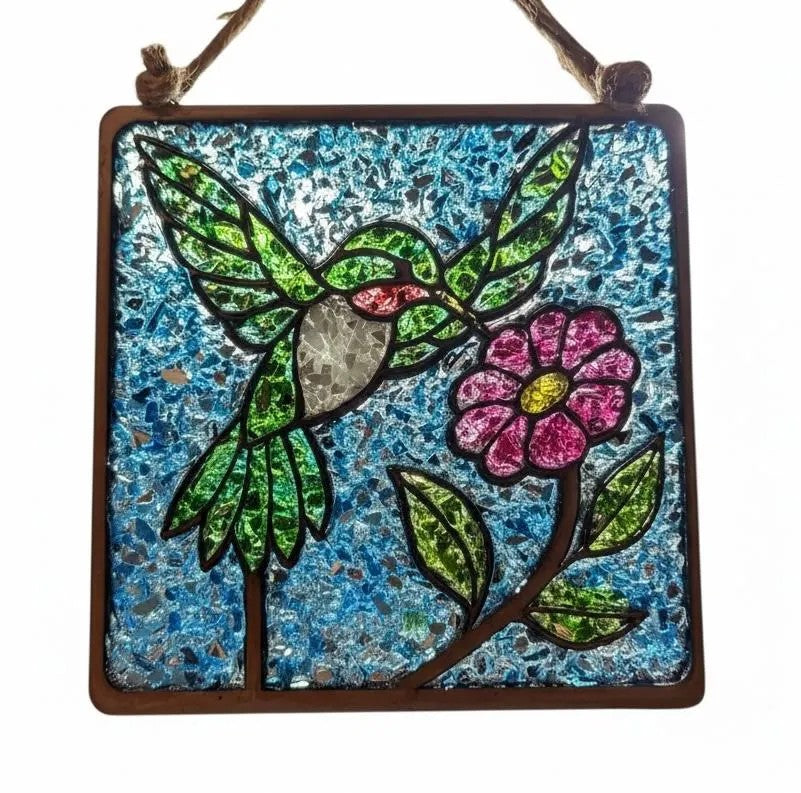 DIY Crushed Glass Suncatcher Kit - Hummingbird