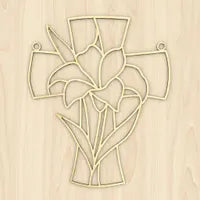 Easter Lily & Cross - Blank Wood Frame