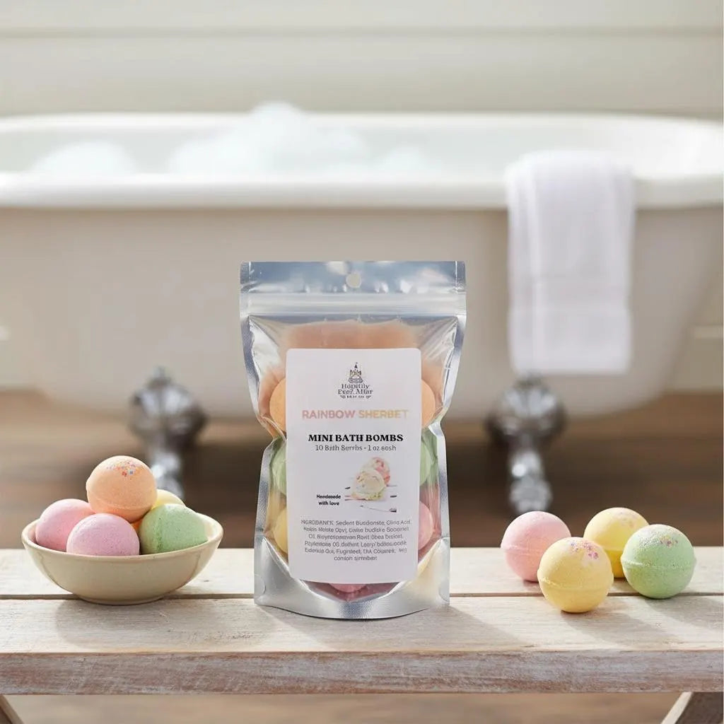 Rainbow Sherbet Mini Bath Bombs