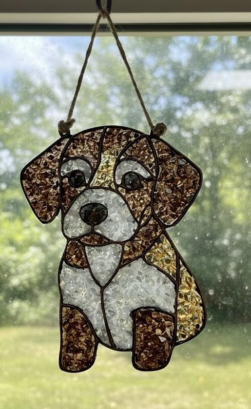 DIY Crushed Glass Suncatcher Kit - Puppy