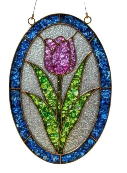 Tulip Crushed Glass Suncatcher